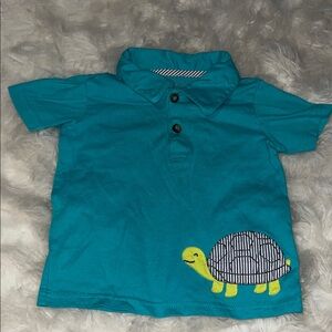 Carter's Teal Polo with Turtle Design